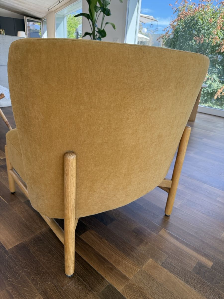La Redoute Poltrone: Okerfarbener Sessel aus Samt – Usato da Stadel venduto da Atropa1969 3