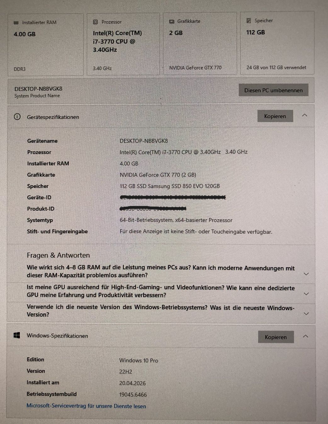 PC: PC Win10 i7-3770 GTX 770 – Difettoso da Schmitten FR venduto da AlienwareXtreme 7
