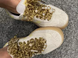 Adidas Samba sambae Gr 38 Leoparden-Schleife Butter-yellow