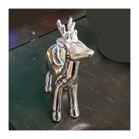 Hirsch Porzellan stehend - antik silber