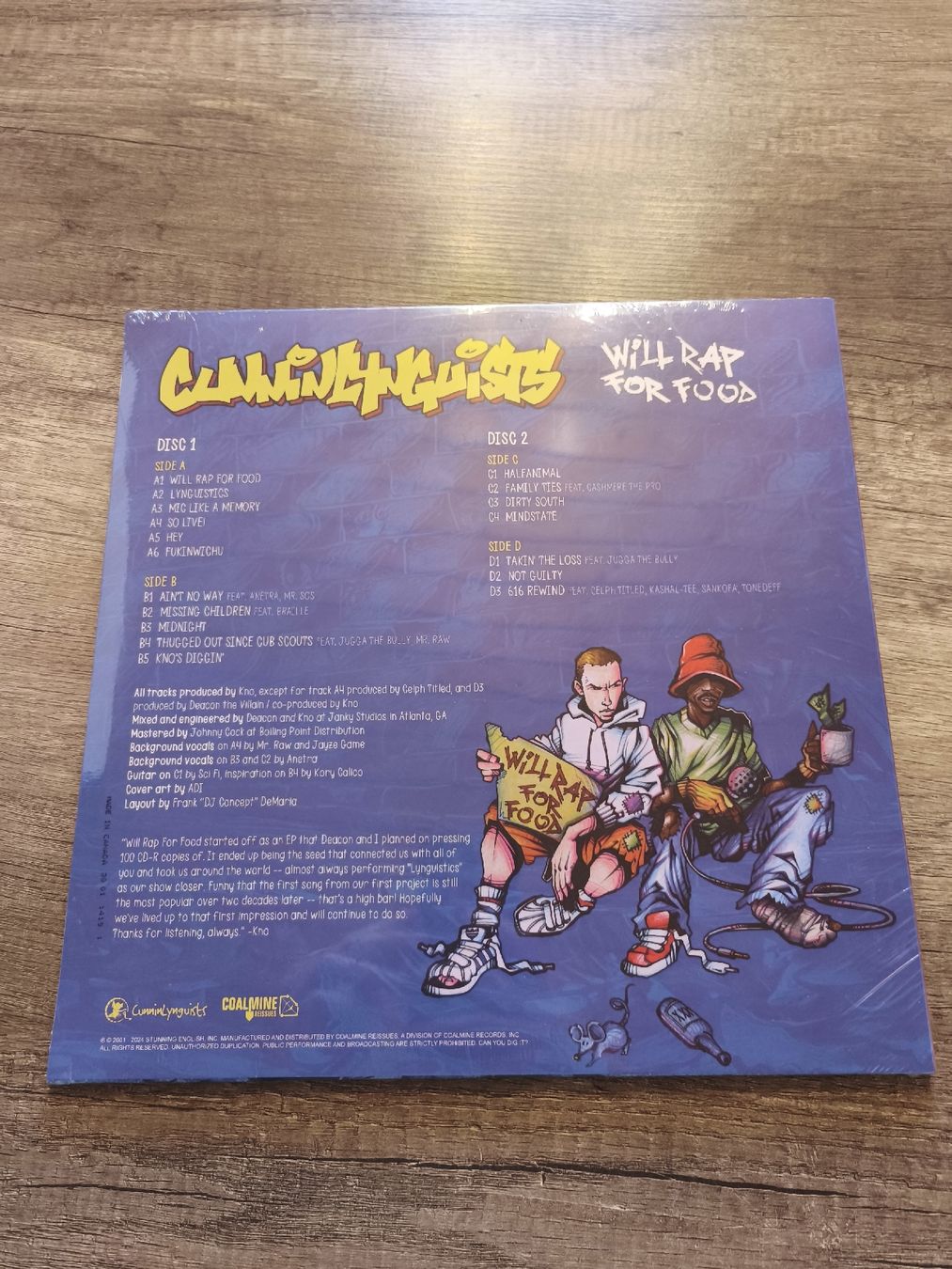 Dischi in vinile: Cunninlynguists - Will Rap For Food – Nuovo e nell'imballaggio originale da Kandersteg venduto da digginblackpearlz 1