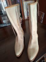 Bottes en cuir daim beige - Taille 44 - Fait main Espagne