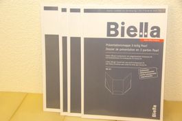4x Biella Päsentationsmappe 3-teilig Pearl