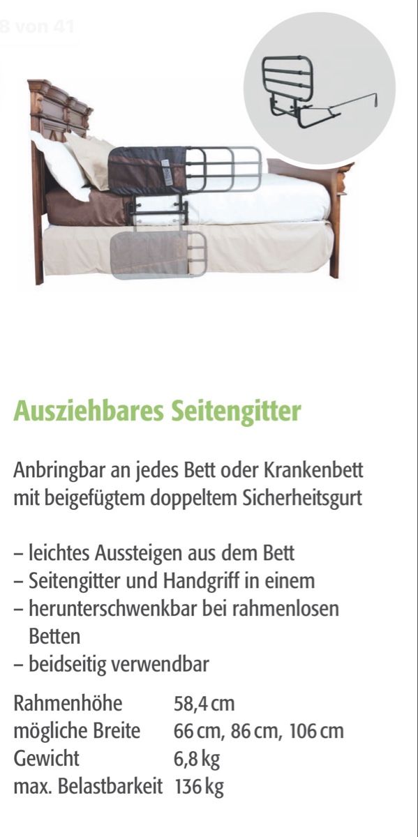 Lauf- & Sicherungsgitter: Bett Seitengitter ausziehbar  – Gebraucht aus Mels von fhunky
