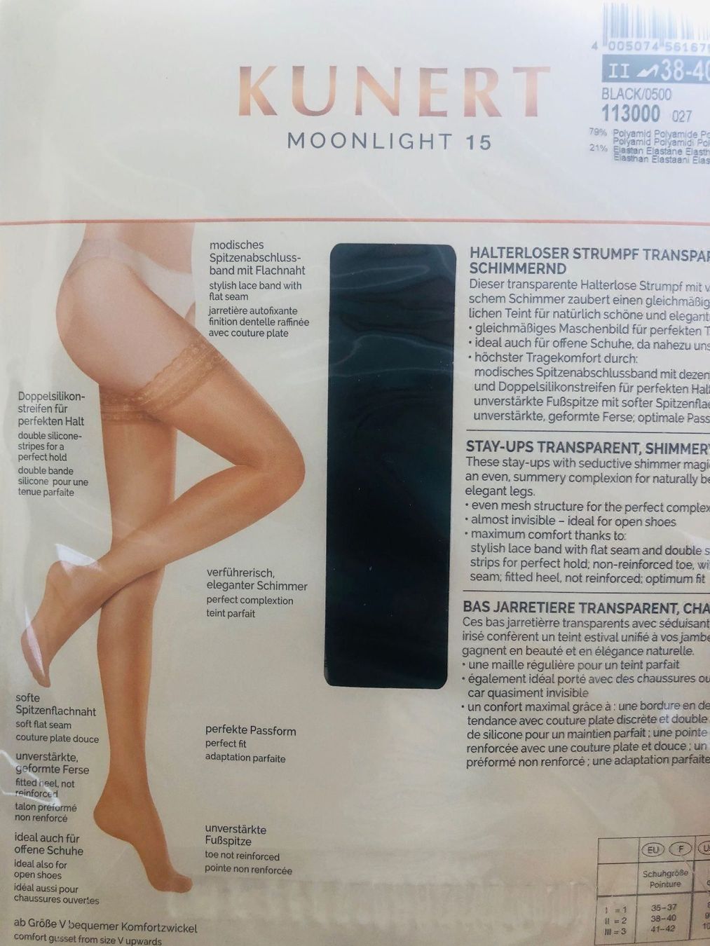 Kunert Strümpfe & Strumpfhosen: Strümpfe KUNERT Moonlight 15 Den Gr. S / 23 Fr – Neu und originalverpackt aus Zumikon von DamenFashionShop 6