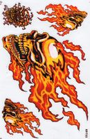 Totenkopf Flammen Aufkleber Sticker 1 Bogen 27 x 18 cm ST433