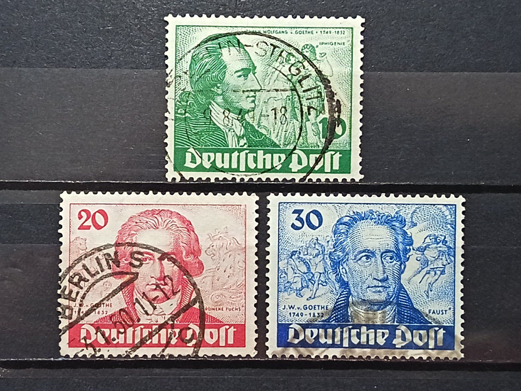 Tutti i francobolli: Goethe Mi-Nr. 61-63 gestempelt 180 Fr – Usato da Kriens venduto da Nidfeld45