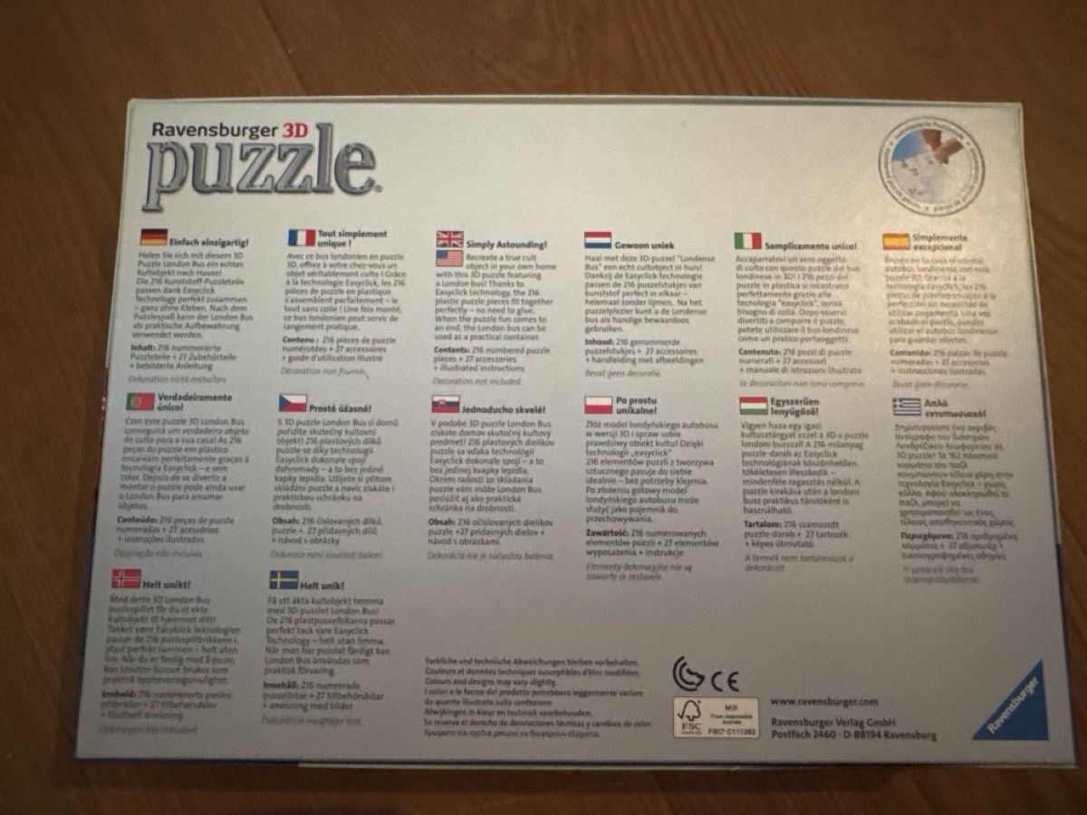 Ravensburger Puzzles: 3D Puzzle London Bus – Gebraucht aus Menziken von xirixs 1