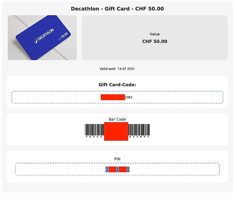 Decathlon Bons: Decathlon Geschenkkarten im Wert von CHF 150 – Neuf avec emballage d'origine à Freienwil par sibmat_ 2