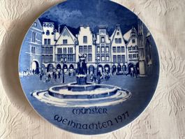 BLAUER JUBILÄUMSWEIHNACHTSTELLER, MÜNSTER, Uhlenhorst 1977