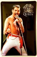 Blechschild 3D-FREDDIE MERCURY-MIT MIKROFON