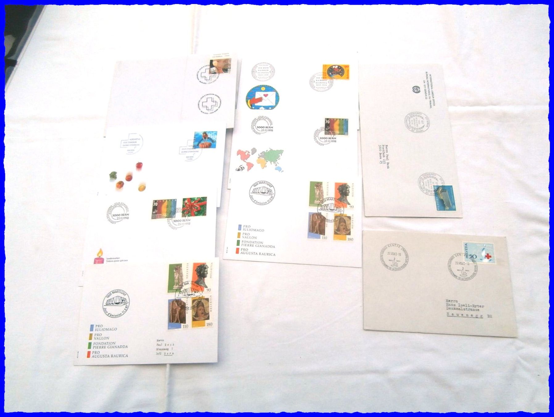 Alle Briefmarken: 9 FDC Briefe Schweiz 1963 - 2005  #16 – Gebraucht aus Worblaufen von Re_mo81