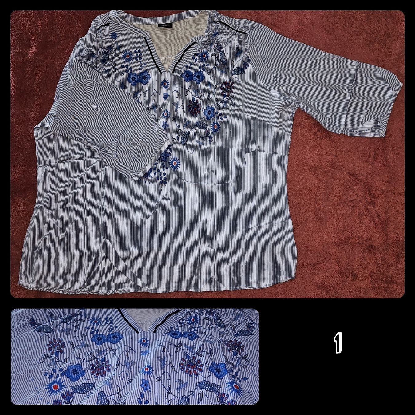 Tuniche: Tunika, hellblau mit Blüten & Glitzer, XL, NEU – Nuovo (secondo la descrizione) da Heiden venduto da Taronia