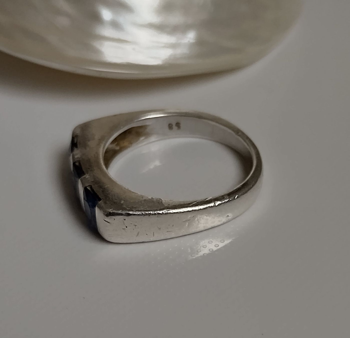 Ringe: RING SILBER 925 MIT BLAUEN STEINEN – Gebraucht aus Romanshorn von BoutiqueA 1