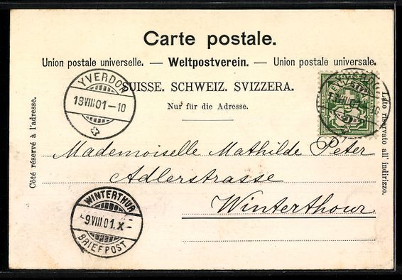 Cartoline postali: AK Yverdon, Rue de la poste – Usato da Berlin venduto da bartko-reher 1