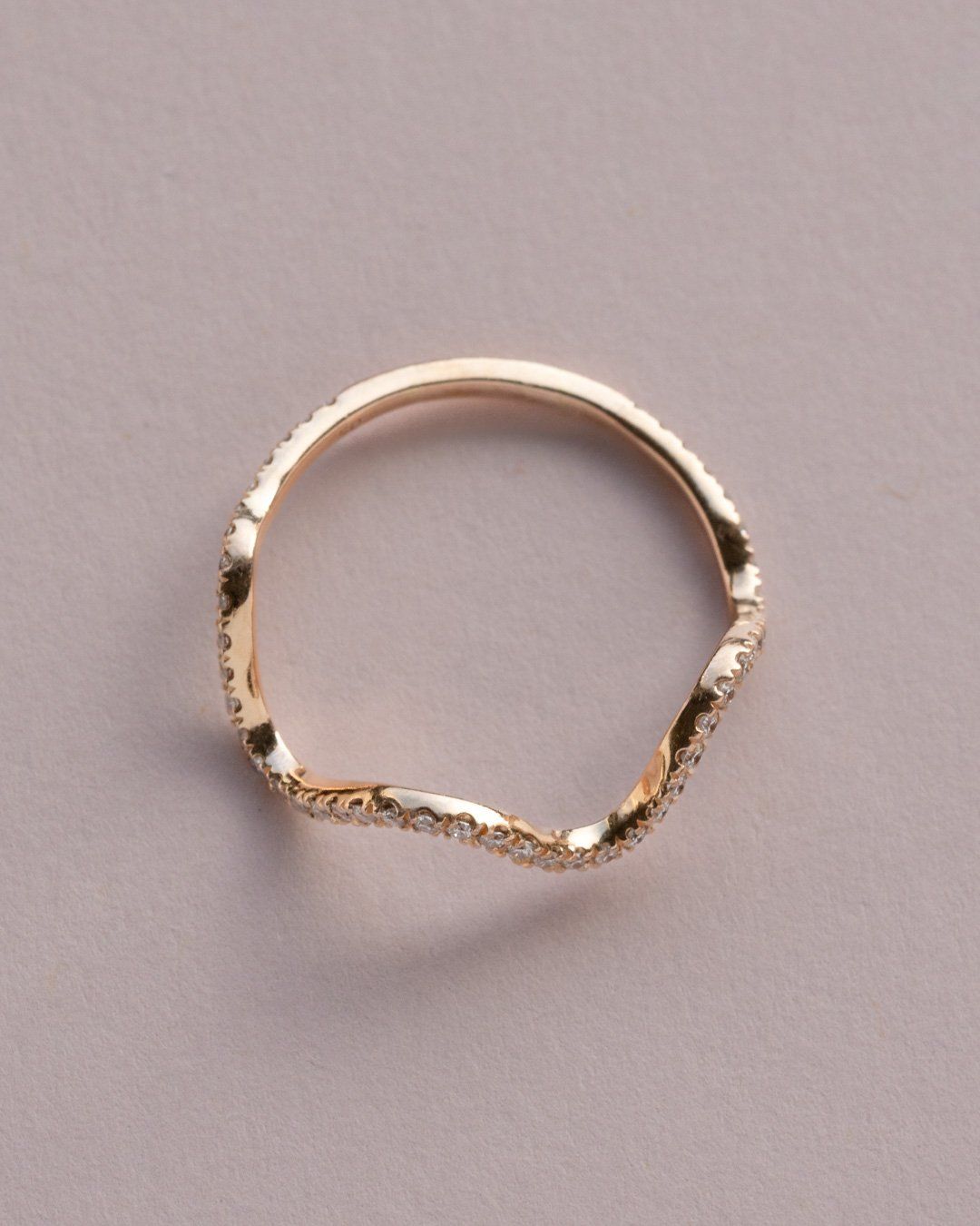 Anelli: 18ct rose gold and diamond set "wave" ring – Usato da Genève venduto da Prometheus_Watches 2