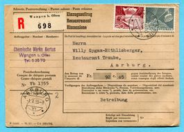 Einzugsauftrag Wangen b. Olten 1955 - Absender: Bertus