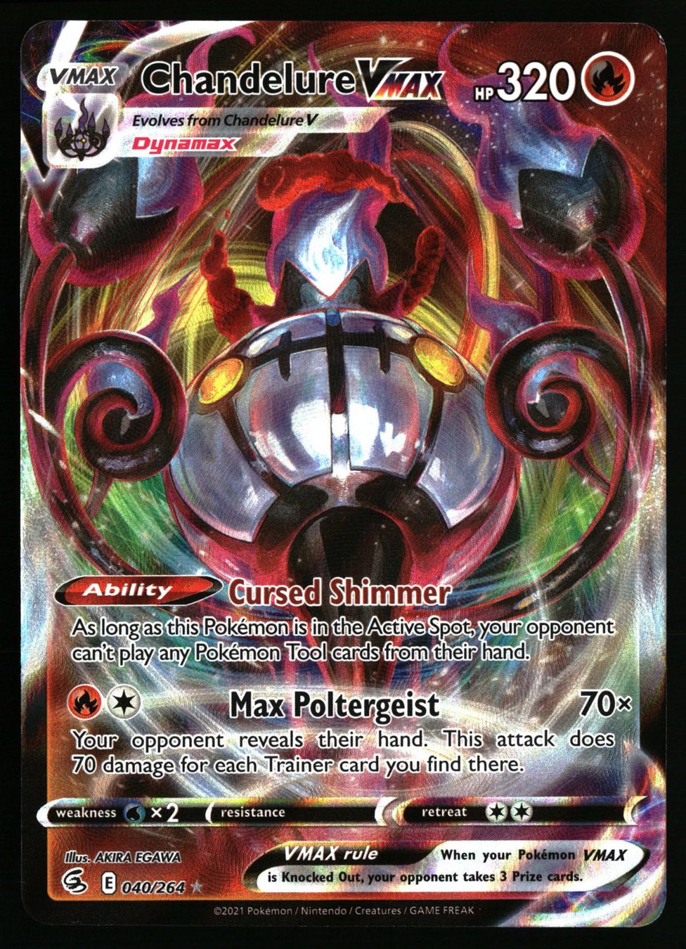 Pokémon Sammelbilder & Trading cards: Chandelure VMAX #40 Pokemon Fusion Strike – Gebraucht aus Feuerthalen von Plazatoys