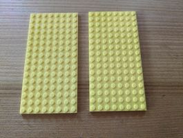 Lego Platten 2 Stück 8x16 92438 hellgelb