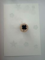 Mini Rubber Stamp Four Leaf Clover Motif Craft Stamp New