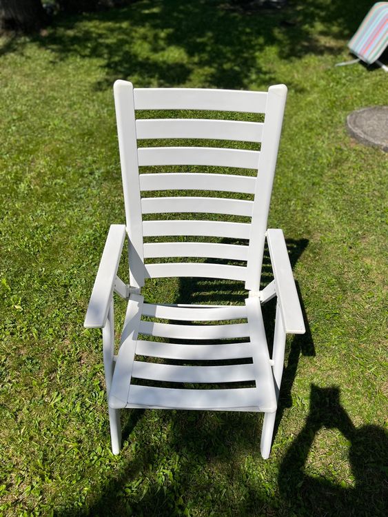 6 Gartenstühle, La Villa, Hochlehner, weiss, Alu Gestell Kaufen auf