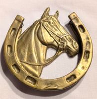 Vintage Pferde Kopf Glücksbringer Türklopfer aus Metall