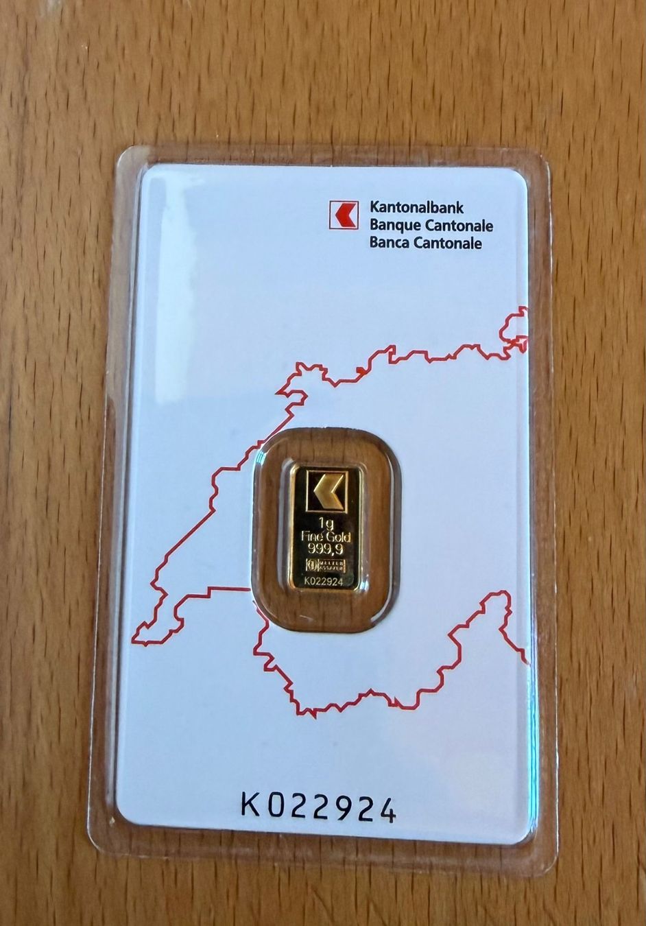 Edelmetalle: 1 g lingot d’or BCV – Neu und originalverpackt aus Grône von Valerie2311