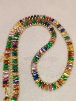 Vintage Gablonzer Halskette Collier mit bunten Steinen 16gr.