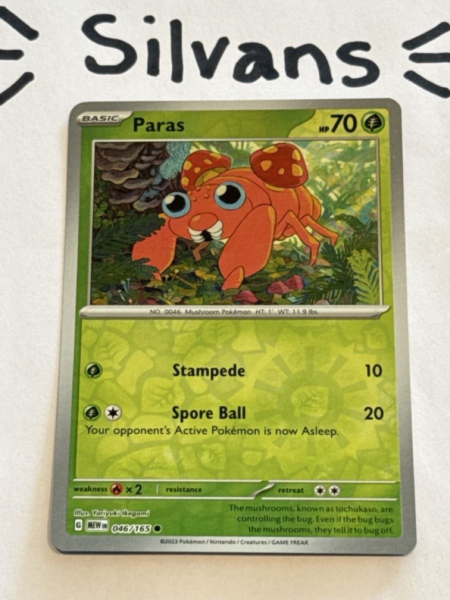 Pokémon Sammelbilder & Trading cards: Paras Reverse Holo MEW 046 Englisch – Neu (gemäss Beschreibung) aus Wil SG von Silvans