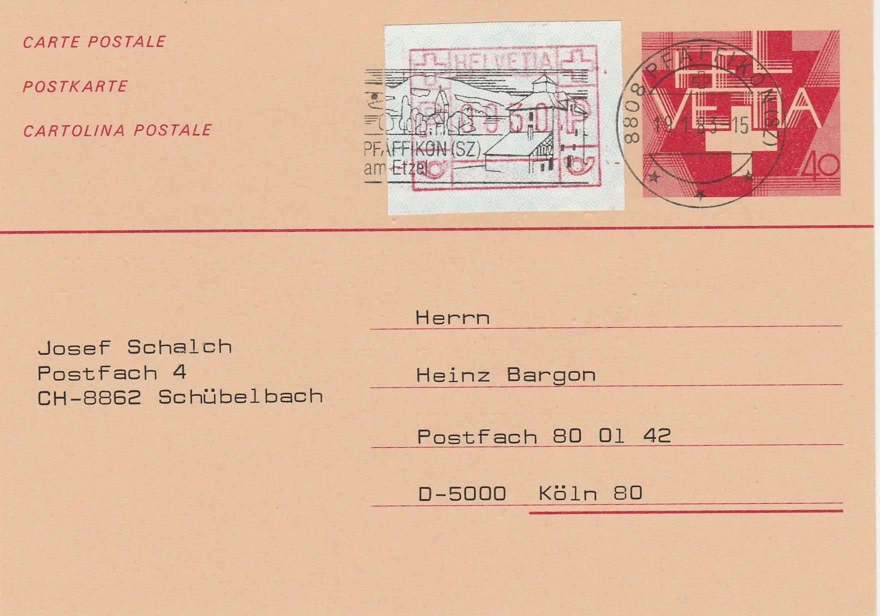 Alle Briefmarken: Automatenmarke 6II – Gebraucht aus Oberglatt ZH von Wiedmi6