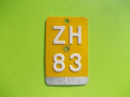 Velonummer / Mofanummer / Töfflinummer ZH 83