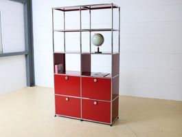 USM Haller Regal | Rubinrot 2x5 4 Klappen | Neuwertig
