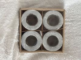 4x moderne Beton Optik Kerzenalter /05 grau meliert