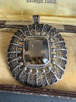 Antiker Silber Anhänger/Brosche mit Rauchquarz 800