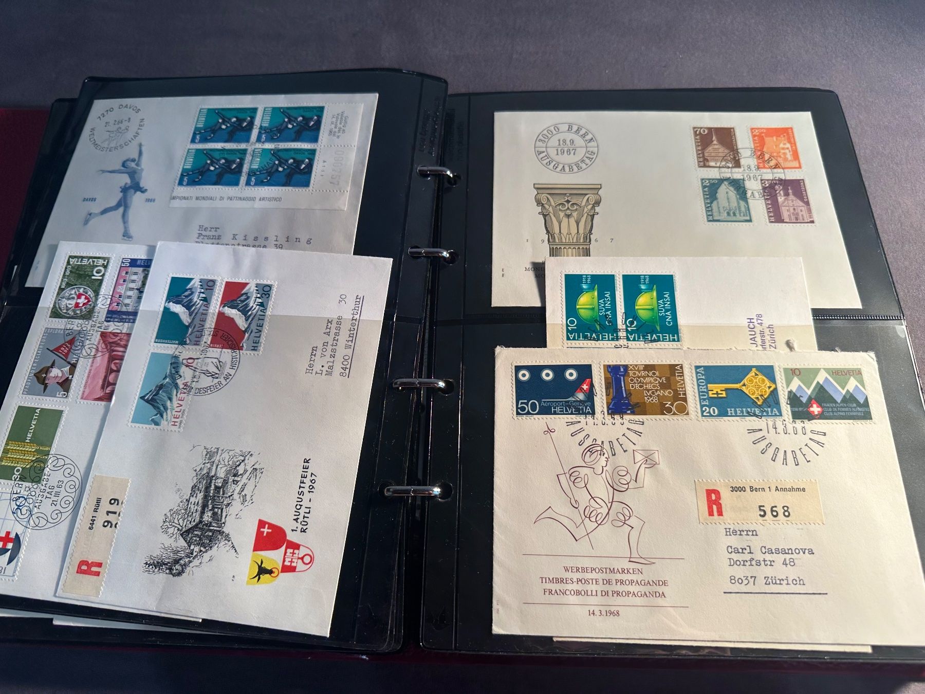 Alle Briefmarken: Album Schweiz Sammlung Briefe und FDC – Gebraucht aus Stettfurt von 2442 5