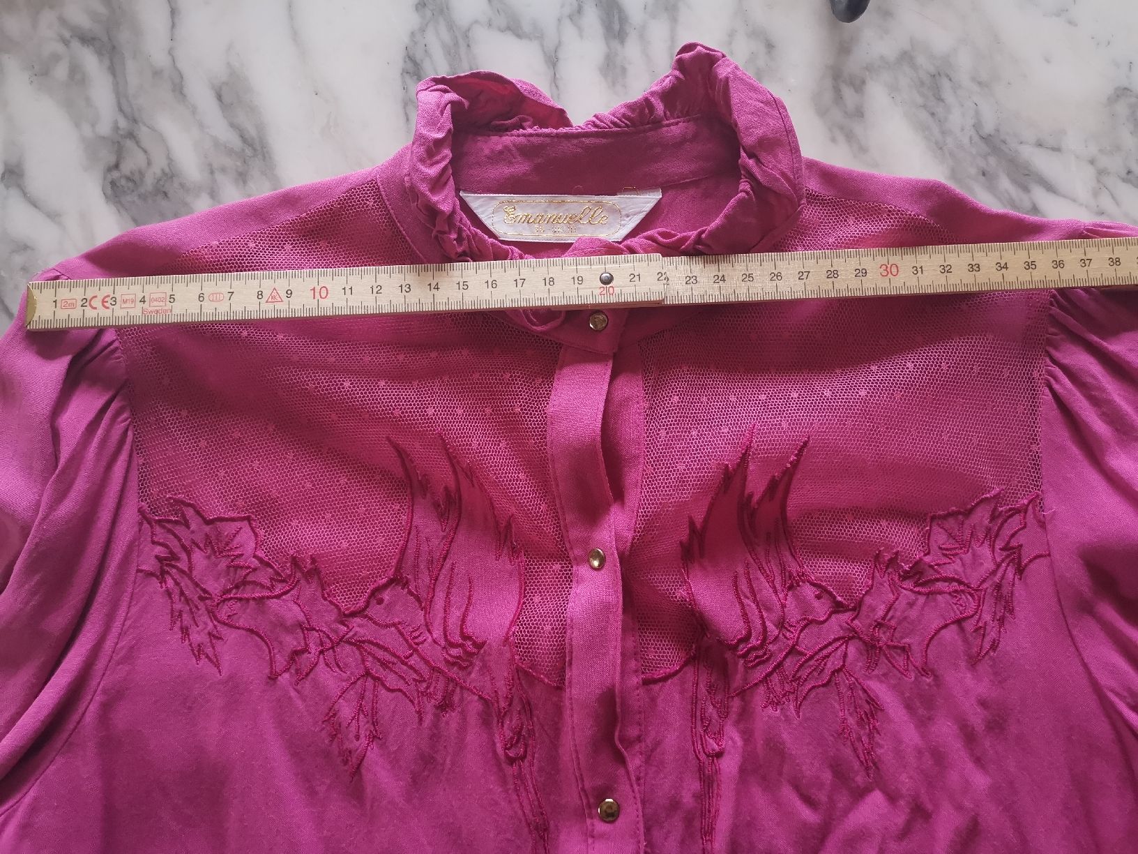 Camicette: Vintage Bluse Emanuelle, Vogelmotiv – Usato da Uerikon venduto da pink_flamingo 8