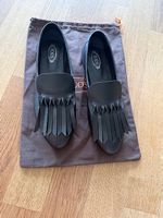 Tods 39,5 black fringe loafers