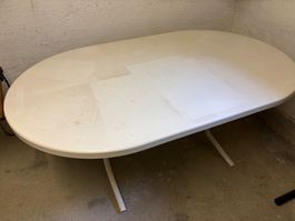Garten-, Balkontisch Kunststoff weiss
