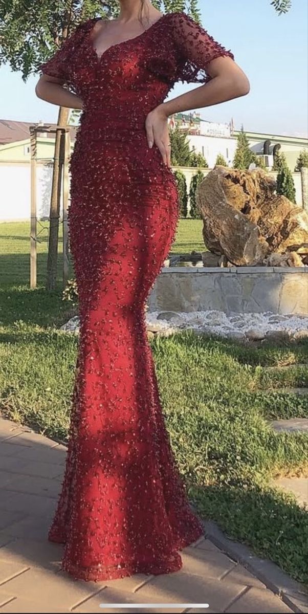Vestiti: Rotes Abendkleid, Grösse 36 – Usato da Bassersdorf venduto da schokoart.ch