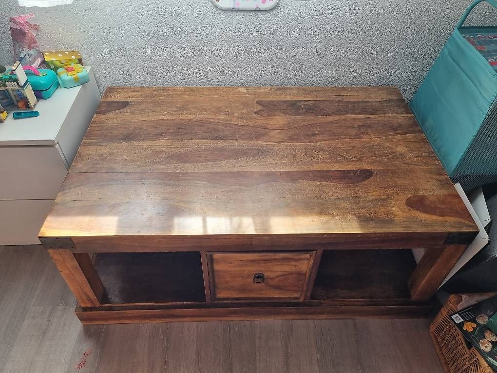 Tische: Table basse en bois massive avec 2 bacs – Gebraucht aus Charrat von ms6_ff2y 3