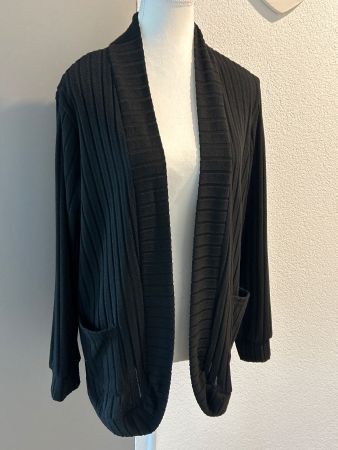 Damen Strickjacke lang schwarz Grösse L