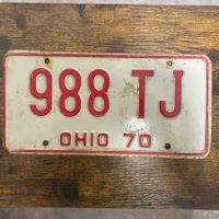 🇺🇸 1970 Vintage U.S. Autoschild - Ohio 988 TJ