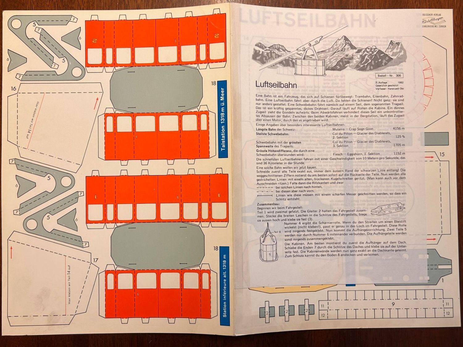 Modellbausätze & Standmodelle: Modellbogen LUFTSEILBAHN - Pädagogischer Verlag 3. Aufl. – Neu (gemäss Beschreibung) aus Hildisrieden von Morpheus78 1