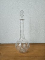 Vintage Glas Karaffe Blatt Muster mit zwei Stöpseln
