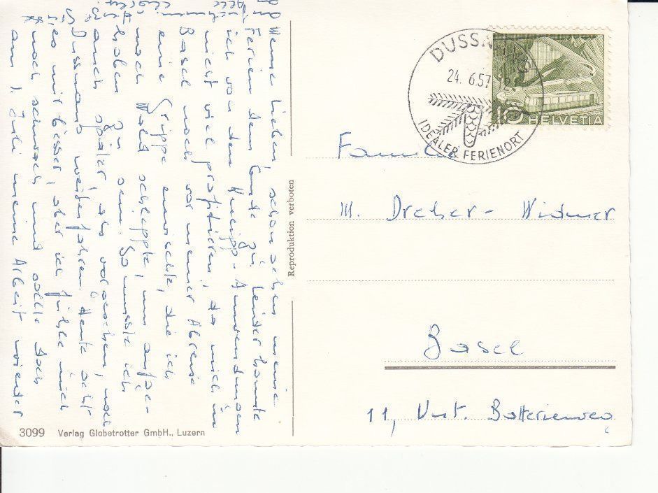 Cartoline postali: Dussnang 1957 – Usato da Bürglen TG venduto da StampGraf 1