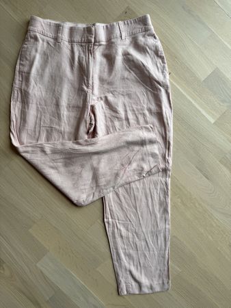 H&M Leinenhose, zartrosa, Gr. 44