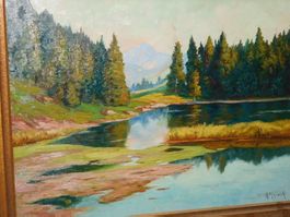 Kunst Ölgemälde Landschaftbild   Kunst Ölbild  altes Gemälde