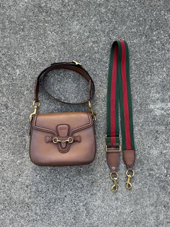 Vintage Gucci Calfskin Medium Lady Web Shoulder Bag