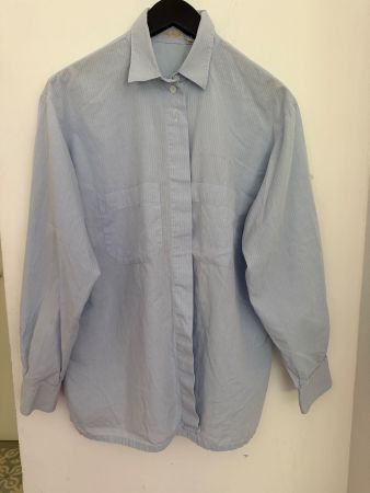 Bluse Hemd Marke Van Laack hellblau weiss gestreift Gr. 46