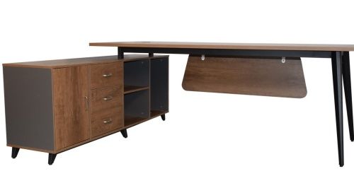 Scrivanie per ufficio: Schreibtisch SAN PAULO 2m links – Nuovo e nell'imballaggio originale da Herbertingen venduto da jet-line-e-trade 1